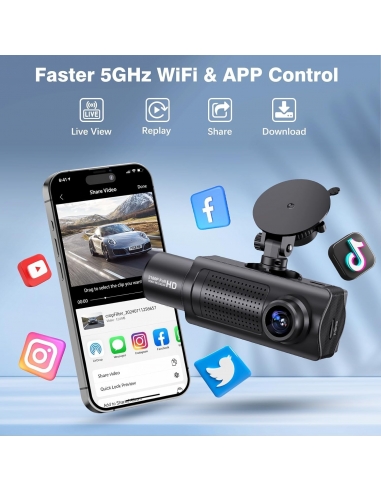 Shrinluck X5 4K WiFi 3 Canali Dash...