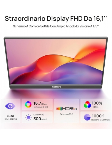 ARZOPA Z1C Monitor Portatile 16,1"...