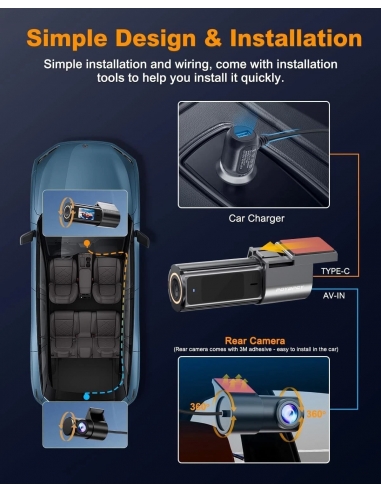 POYBPCY CS112 Dash Cam Auto Doppia...
