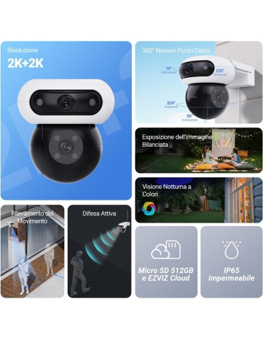 EZVIZ C90 Dual 2K Telecamera WiFi...