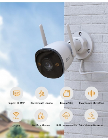 Imou Bullet 2C 2K Telecamera 3MP WiFi...