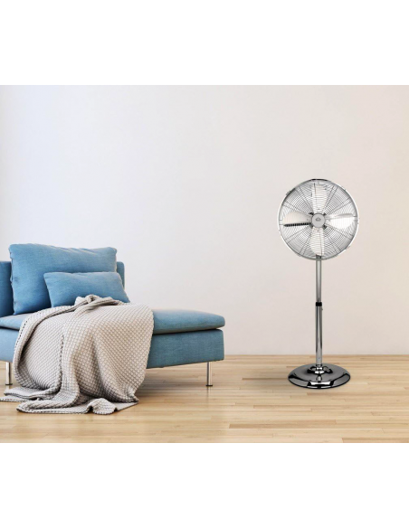 DCG Eltronic VE9090 - Ventilatore cromato per corridoio, 65 W, AC 230 V, 50 Hz
