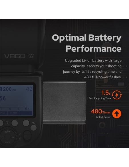 Godox V860III-N Flash per fotocamera luce regolabile a 10 velocità batt. a litio
