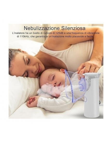 Aerosol Portatile per Adulti e Bambini, Nebulizzatore Aereosol Silenzioso