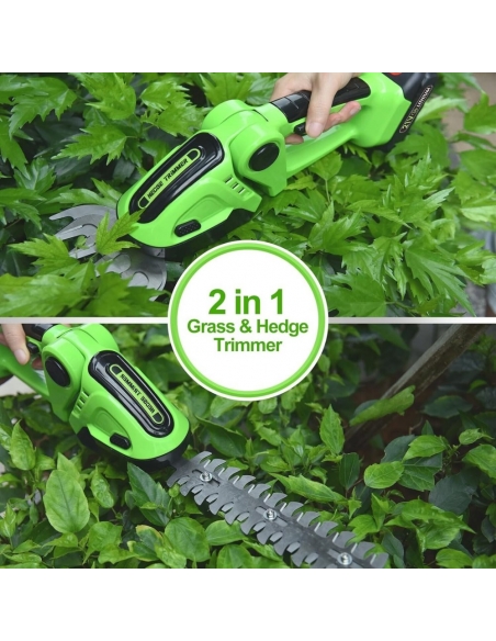 Zenithz Tagliasiepi Elettrico a Batteria 21 V 2 in 1 con Caricatore
