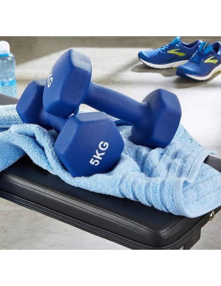 Coppia di manubri da 5kg in neoprene, adatti per attività fisica