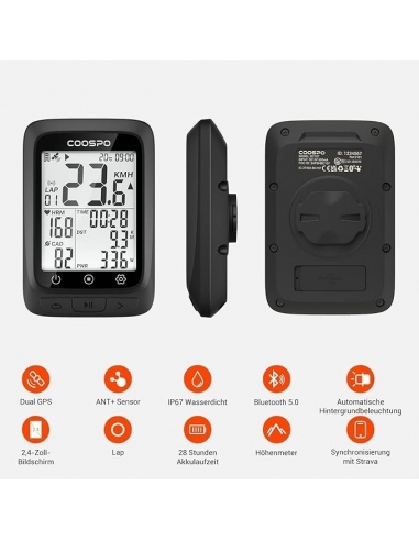 Coopso BC107 - Ciclocomputer GPS senza fili,...