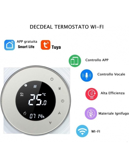 Termostato Caldaia Termosifoni Wi-Fi Decdeal BHT-6000-GC
