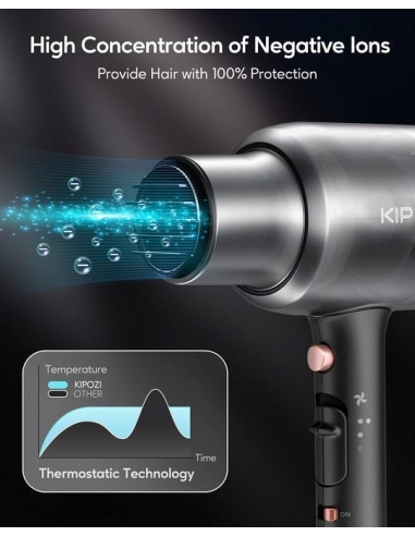 Phon Professionale Asciugacapelli Ionico HAIR DRYER KIPOZI 2200W Diffusore