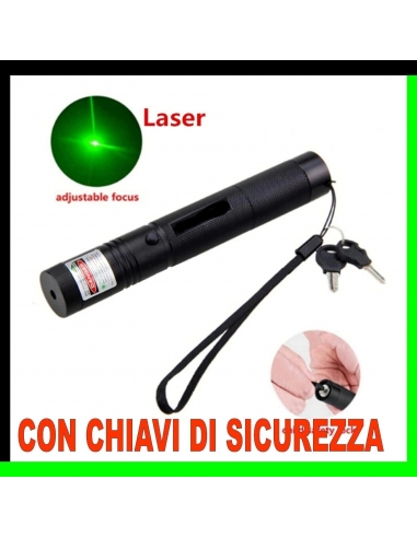 Penna Puntatore Laser Regolabile 532nm Verde 1mw Batteria Luce