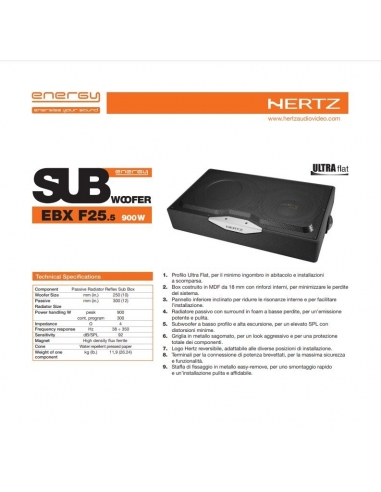 Hertz Energy EBX F25.5 250mm 900W Subwoofer...