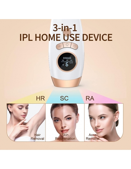 AI18 Epilatore laser IPL 999.999 con 2 modalità flash 5 Livelli Energia corpo
