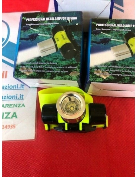 Lampada Frontale Subacquea Led Torcia Immersione Sub per immersione 1000 lumen T