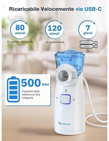 Meowyn Aerosol Portatile Silenzioso Ricaricabile Ultrasuoni