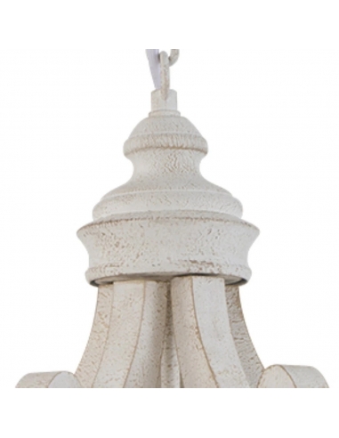 KMaiPem Lampadario in legno bianco anticato...