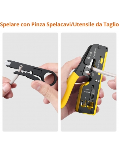 Proster Pinza Crimpatrice RJ45 Professionale...