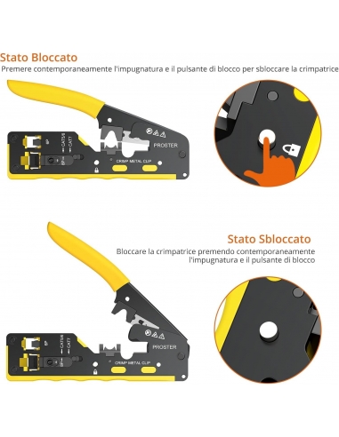 Proster Pinza Crimpatrice RJ45 Professionale...