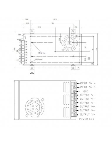 Alimentatore 12V 30A Transformatore 360W...