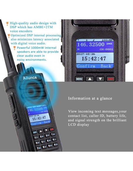 Retevis Ailunce HD1 10W DMR Radio Amatoriale, Dual Band, Bidirezionale