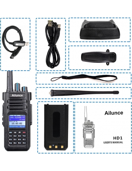 Retevis Ailunce HD1 10W DMR Radio Amatoriale, Dual Band, Bidirezionale