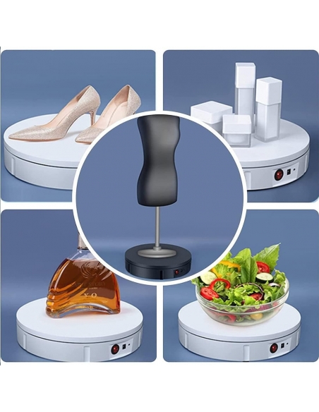 YIHEMEI Espositore Rotante Elettrico,90-180-360 Gradi Base Girevole Elettrico