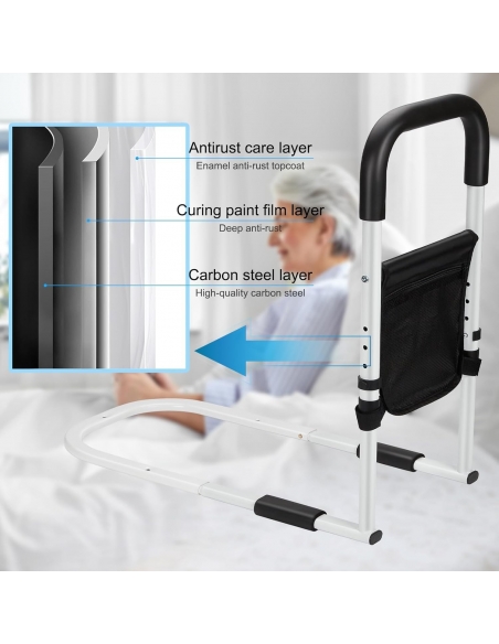 Yarmiene Sponda letto Anziani, Sponde per letto Anziani con borsa portaoggetti