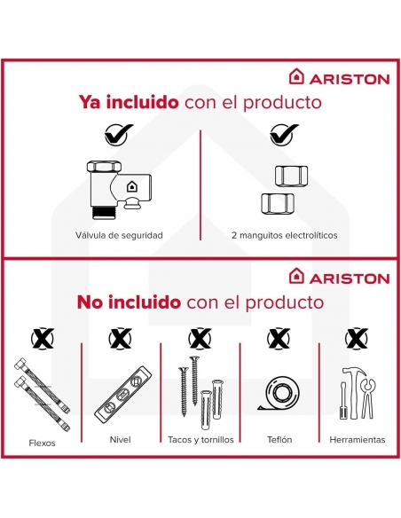 ARISTON BLU EVO R 30 3100321 Scaldabagno Elettrico 30L Sopralavello 49 x 46 x 60