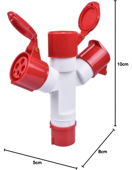 Adattatore Tripla Presa Trifase 380V Industriale Impermeabile e Antipolvere Trip