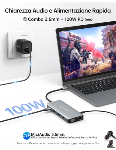 NOVOO R11 Docking Station USBC 11 in 1 Hub...