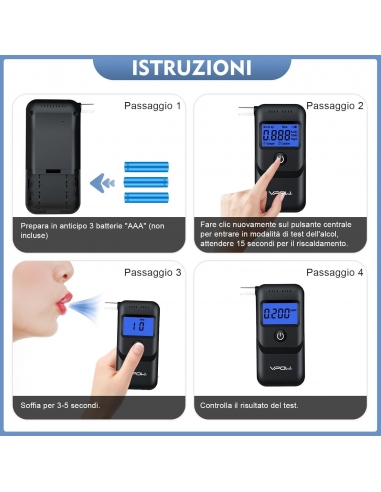 Etilometro VPOW, per testare l'alcol con...