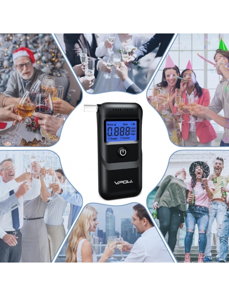 Etilometro VPOW, per testare l'alcol con display LCD blu digitale