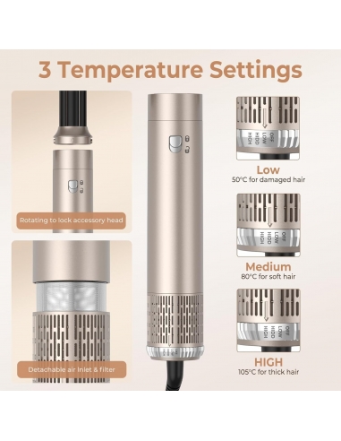 OKWRAP Airstyler 6 in 1, set da 1000 W, con...