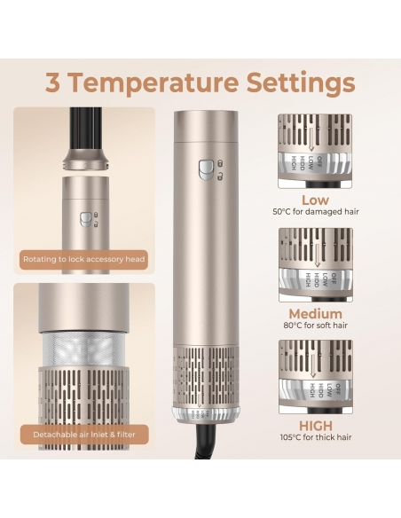 OKWRAP Airstyler 6 in 1, set da 1000 W, con ferro arricciacapelli