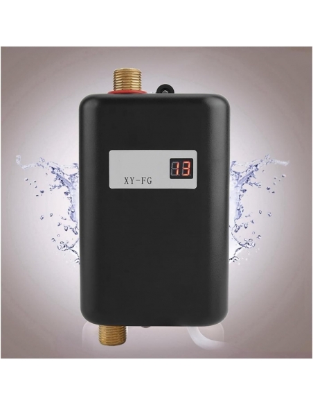 Mini Scaldabagno Istantaneo Senza Serbatoio Elettrico 3400W Doccia Display LCD