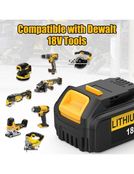 Energup DCB118 18V 5000mAh Batteria con Caricabatteria Compatibile Dewalt