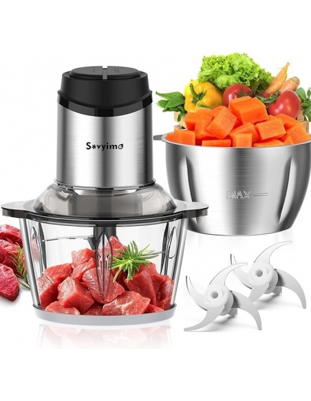SOVYME Food Processor Robot da cucina tritatutto con  ciotola in vetro