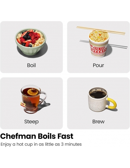 CHEFMAN CUSTOM-TEMP Bollitore elettrico in vetro digitale da 1,8 litri