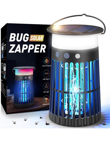 BUG ZAPPER SJZ-091 Lampada Antizanzare Solare con Luce LED