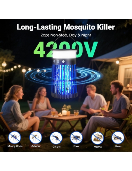 BUG ZAPPER SJZ-091 Lampada Antizanzare Solare con Luce LED