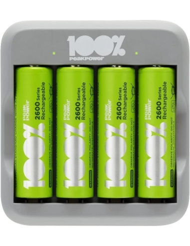PEAKPOWER 4 Slot Caricabatterie per Pile...
