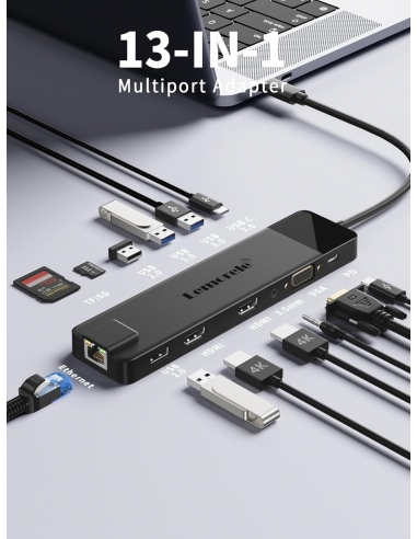 Lemorele Docking Station Gigabit Ethernet,...