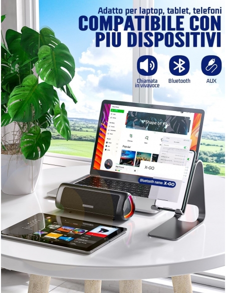 UOHHBOE C27C Cassa Bluetooth Portatile Potente 30W Altoparlante