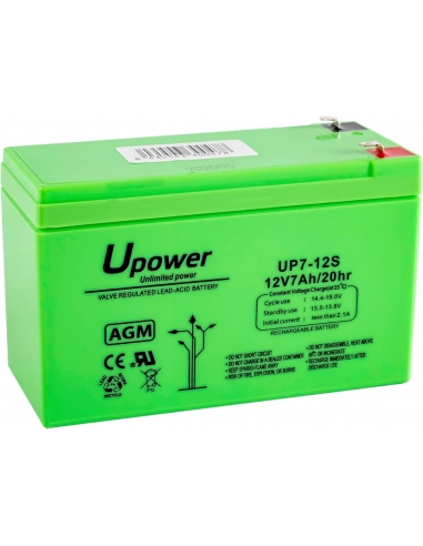 U-Power UP7-12S Batteria al piombo 12V 7Ah AGM