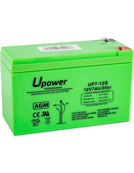 U-Power UP7-12S Batteria al piombo 12V 7Ah AGM