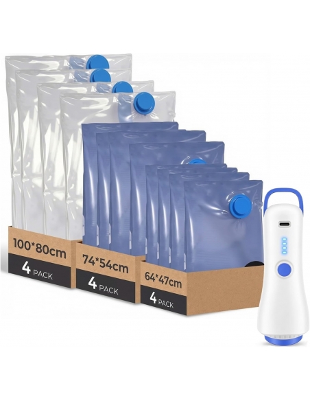 RAPLINK 12BAGS Sacchetti Sottovuoto Vestiti con Pompa Elettrica
