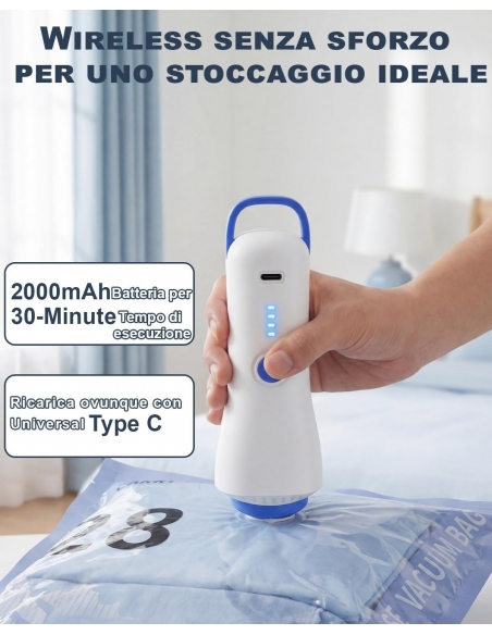 RAPLINK 12BAGS Sacchetti Sottovuoto Vestiti con Pompa Elettrica