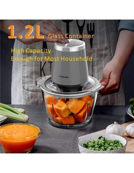 ELESTYLE CP-6088 Tritatutto elettrico da cucina con 4 lame in acciaio inox