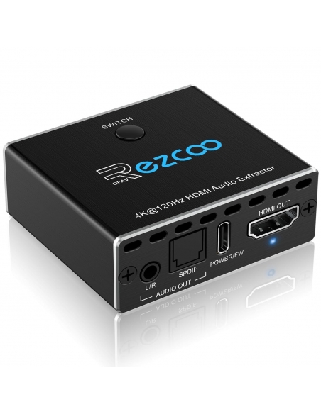 Rofavezcoo Estrattore Convertitore audio Switch 2 IN 1 HDMI 2.1 4K 120Hz VRR