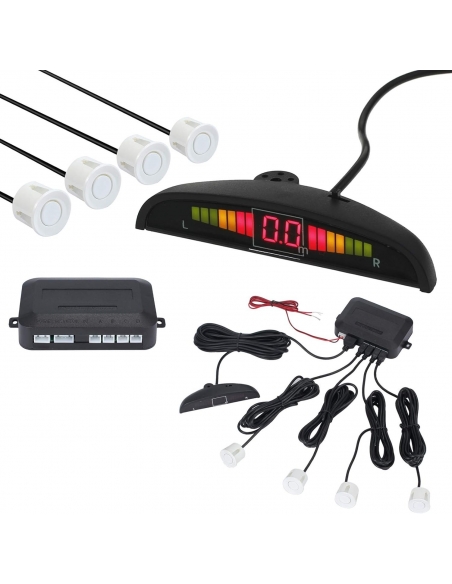 Kit 4 Sensori di parcheggio per auto retromarcia posteriori LED Display Sensore