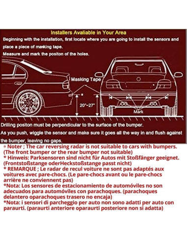 Kit 4 Sensori di parcheggio per auto...